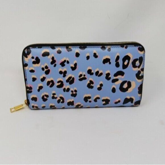 Escada Leather Purple Leopard Continental Wallet $550 - Picture 2 of 12